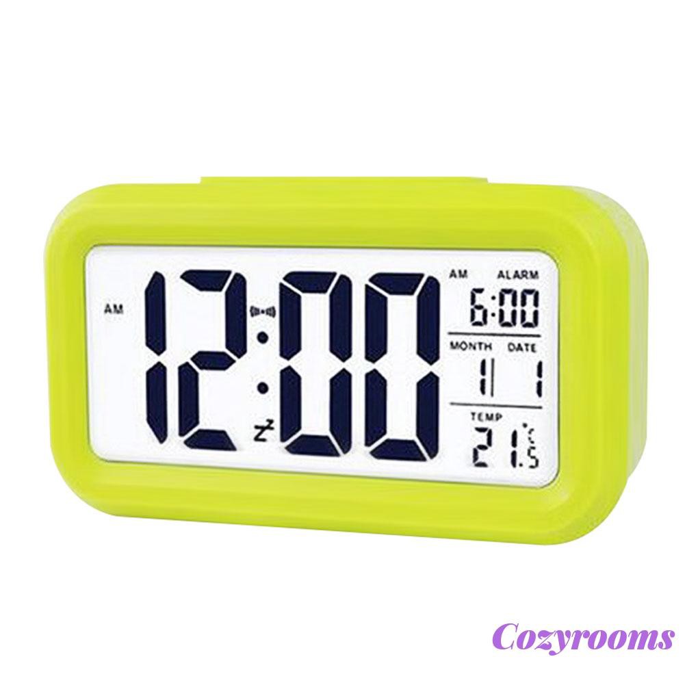 Temperature Alarm Clock Battery Digital Backlight Calendar Snooze Clock Watch Household Supplies