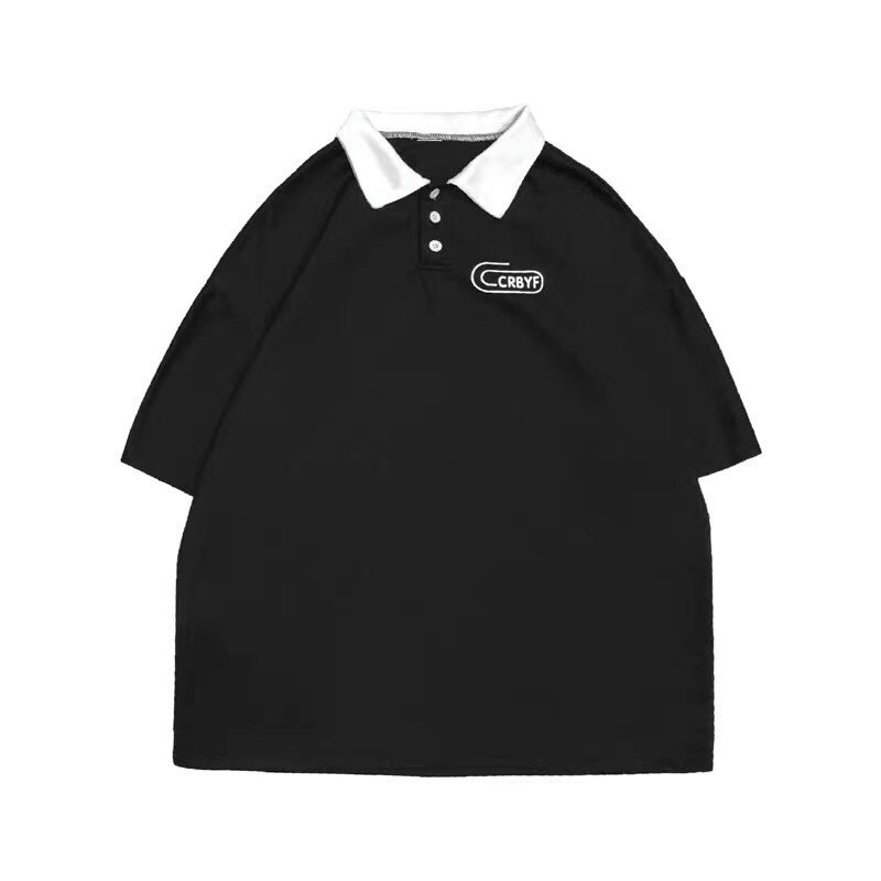 Áo Thun Polo Form Rộng Tay Lỡ Unisex Nam Nữ CRBYF Cá Tính Camshop