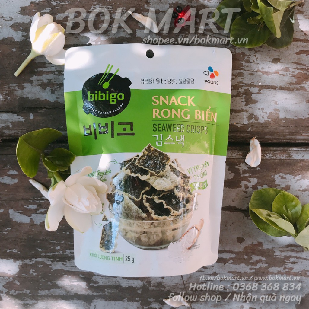 SNACK RONG BIỂN VỊ TRUYỀN THỐNG BIBIGO GÓI 25G