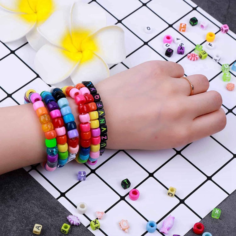 Bộ hạt cườm và dây co giãn dùng làm đồ trang sức thủ công