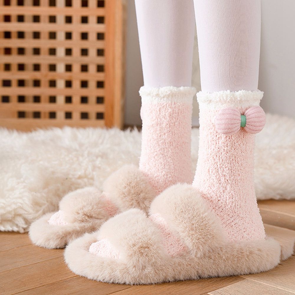 Vớ cotton mềm mại màu trơn thoáng khí ấm áp đáng yêu cho nữ
