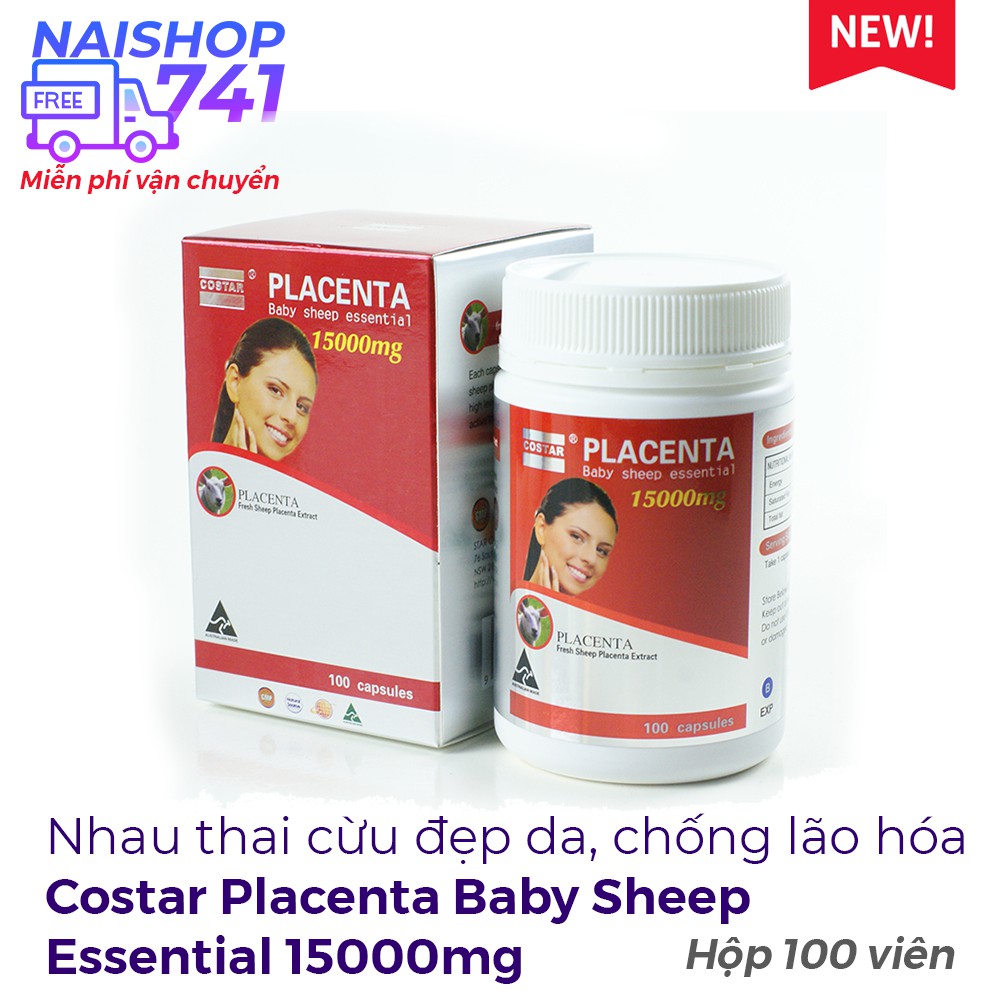 Costar Placenta Baby Sheep Essential 15000mg nhau thai cừu đẹp da thumbnail