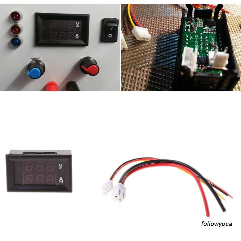 Vôn kế kỹ thuật số có đèn LED DC 0-100V 10A AMP dùng cho động cơ xe ô tô
