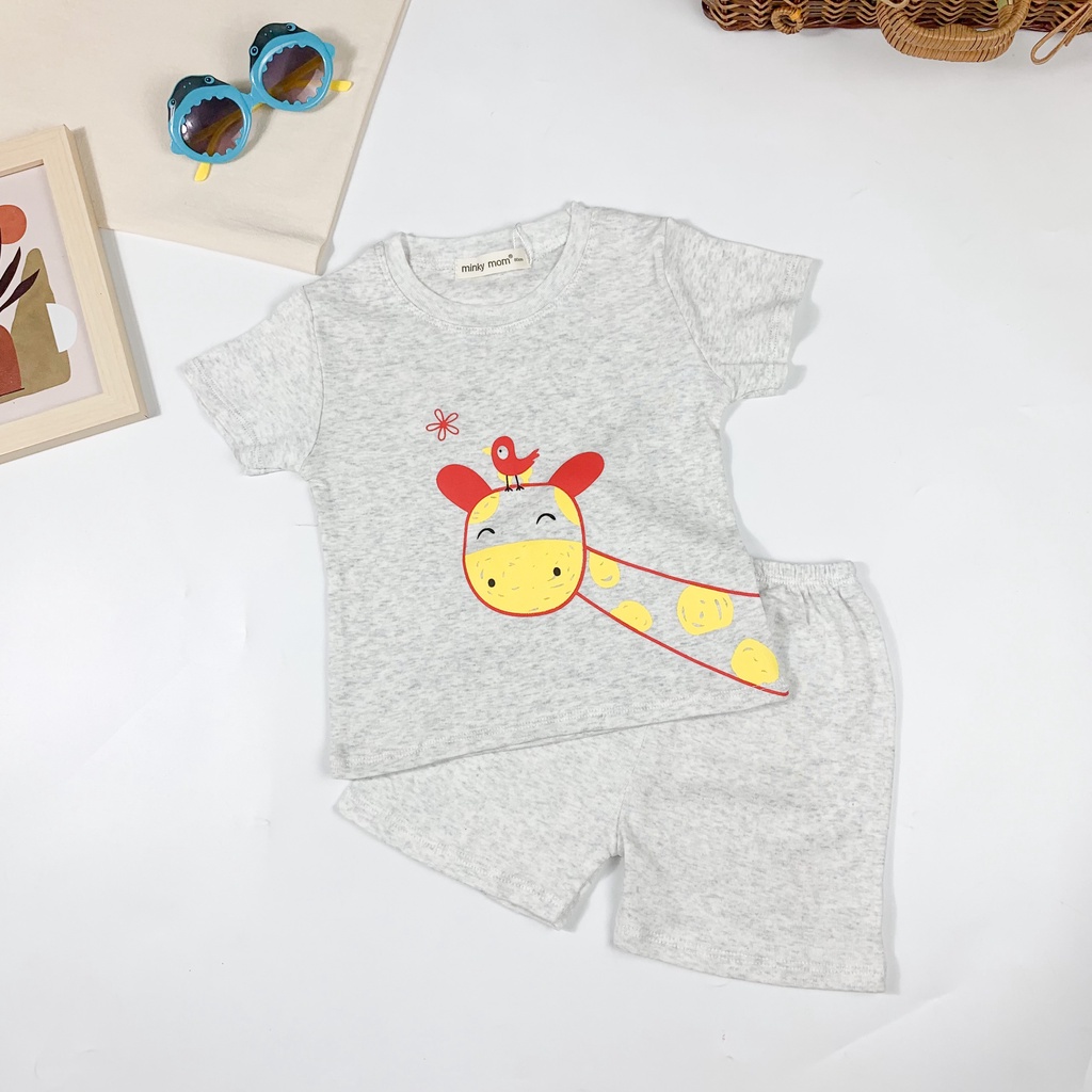 Quần áo cộc tay nam nữ chất cotton hàn, bộ quần áo trẻ em minky mom cho bé trai bé gái-1046