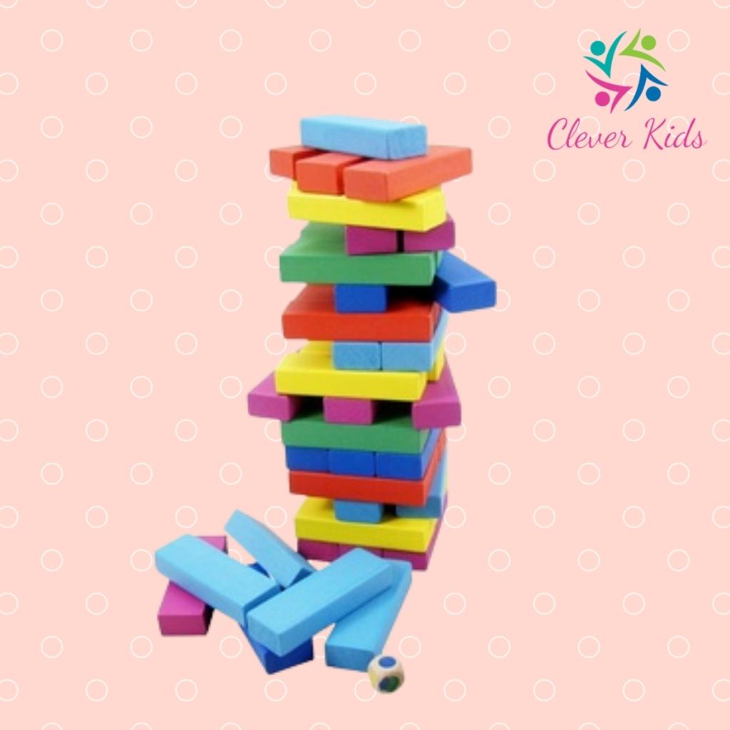 Đồ chơi rút gỗ màu 48 thanh loại lớn - domino màu cho bé tăng khả năng tập trung ghi nhớ
