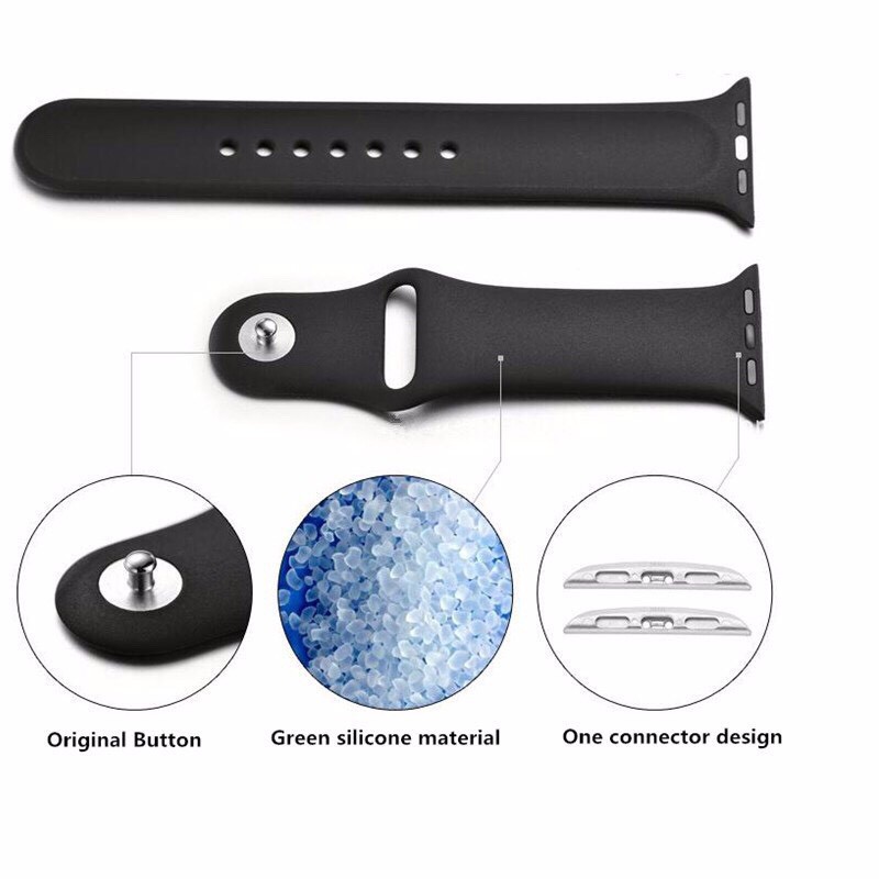 Dây đeo silicon thay thế cho đồng hồ thông minh đeo tay 38mm 40mm 42mm 44mm _ Nini.case