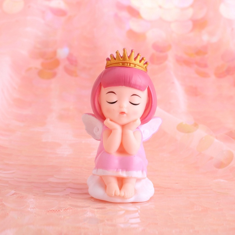 đồ phụ kiện bánh sinh nhật [FREESHIP❤️] em bé ngủ vương miện hồng