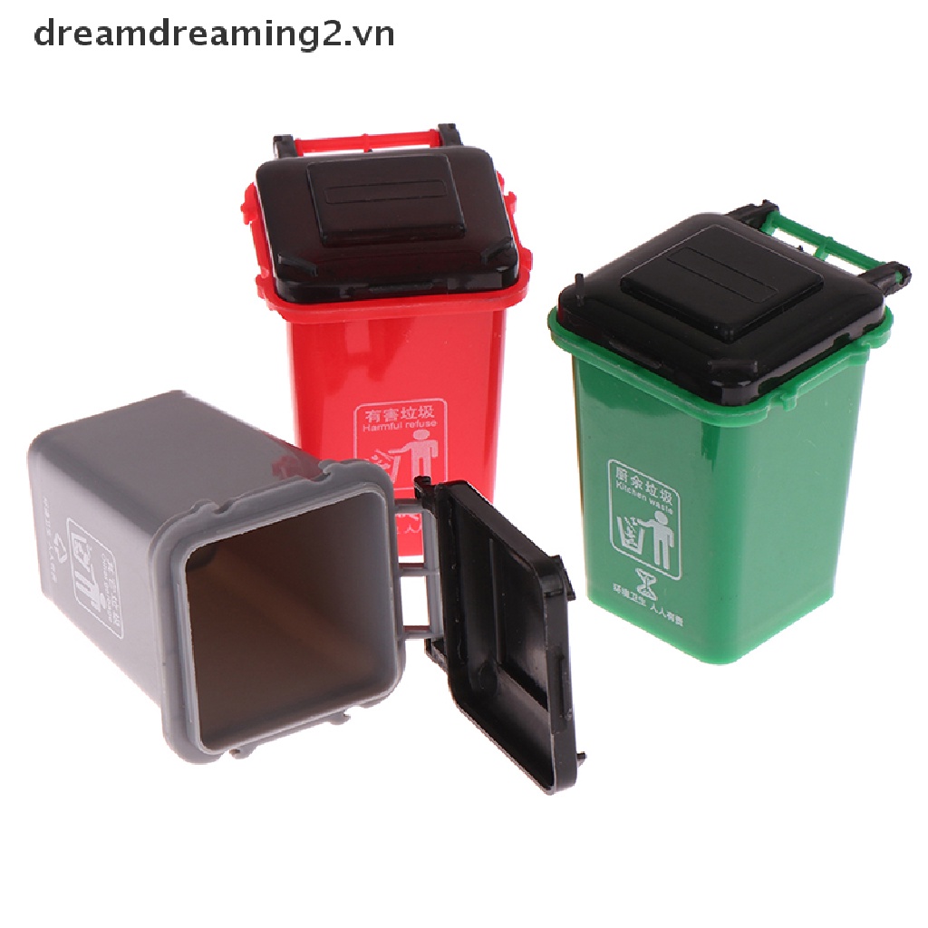 Thùng rác mini tỉ lệ 1:12 xinh xắn dành cho trang trí nhà búp bê