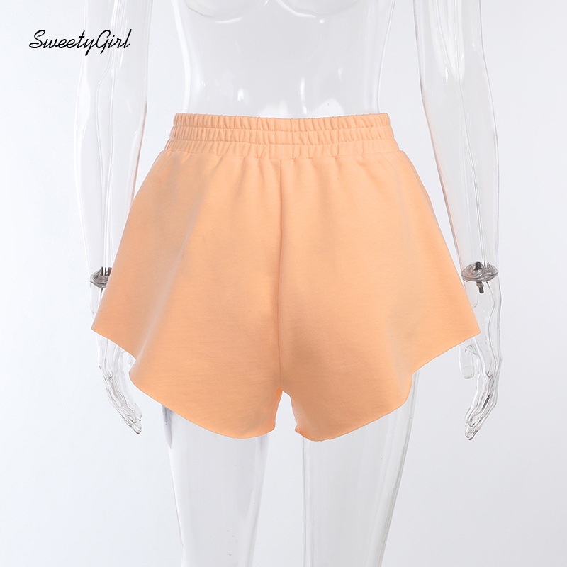 Quần Short Thể Thao Ống Rộng Lưng Cao Màu Sắc Trơn Quyến Rũ Thời Trang Cho Nữ 2022