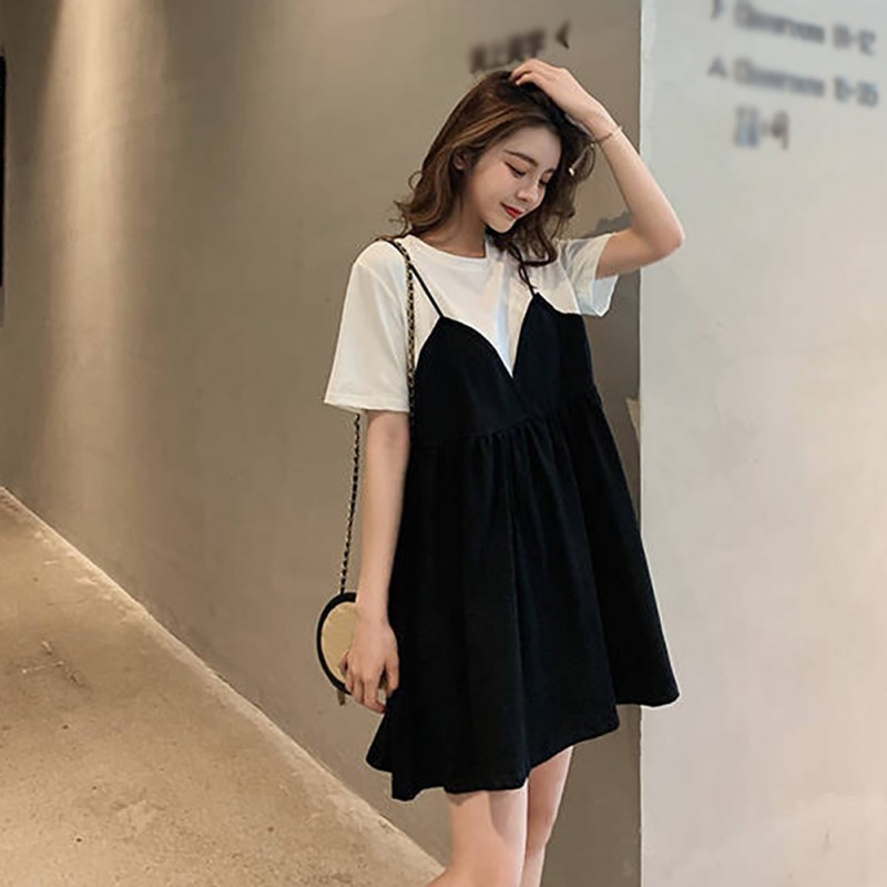 Đầm nữ ngắn tay kiểu dáng Hàn Quốc