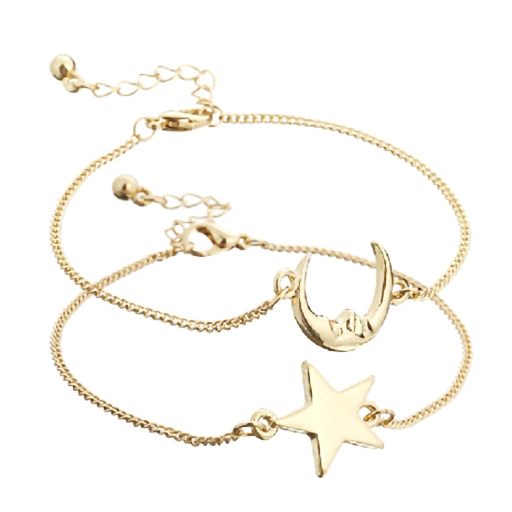 (MỚI) Vòng tay hợp kim hình mặt trăng/ngôi sao