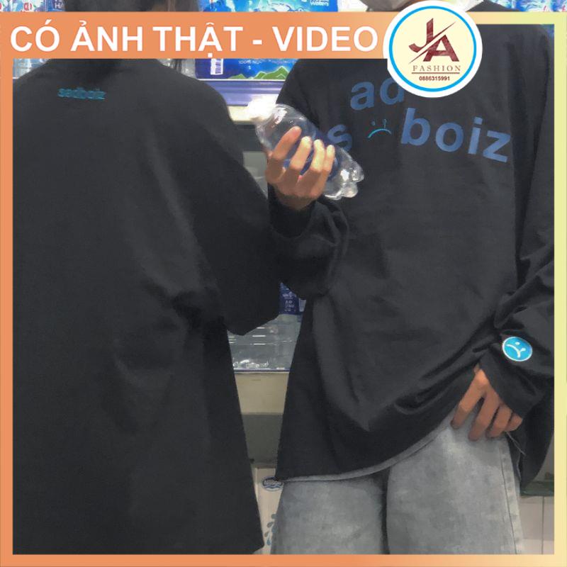 Áo thun tay dài cá tính SADBOIZ RIPPED SIGNATURE LONG SLEEVE  , nam nữ unisex form rộng (CÓ THÊU) JASHOP