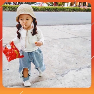 RoLa Kids💖 Quần jean ống rộng quần jean rách cho bé👄