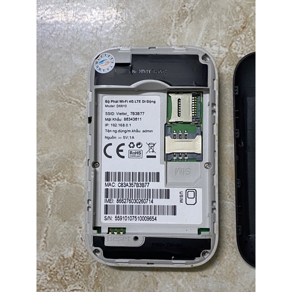 Hàng cũ : Bộ phát wifi di động 4G Viettel D6610