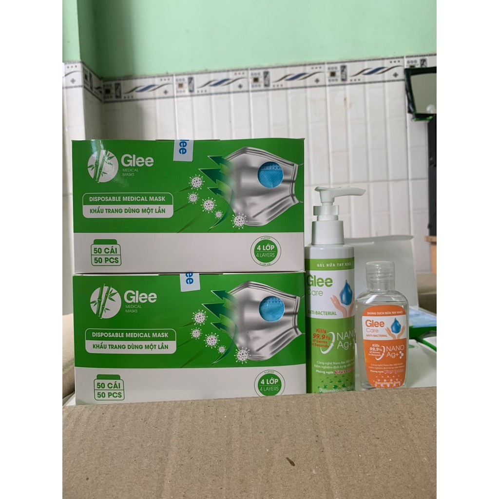 Nước rửa tay khô cao cấp Glee Care 60ml diệt khuẩn nhanh, gel dưỡng ẩm, hương tự nhiên công nghệ Nano bạc