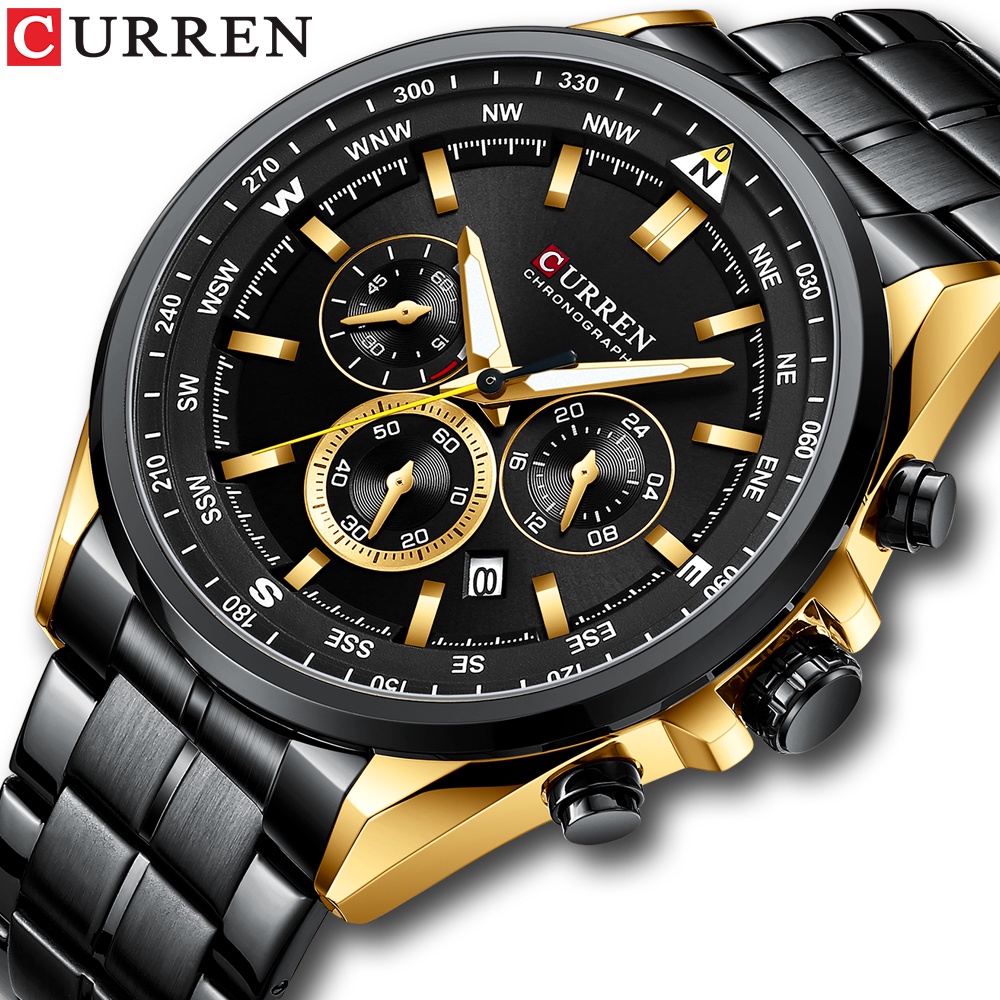 Đồng hồ CURREN 8399X thạch anh thép không gỉ chống nước đa năng cho nam