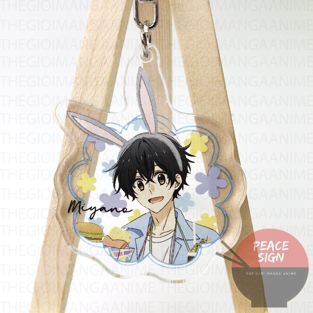 ( Mica trong acrylic ) Móc khóa anime Sasaki và Miyano ver đồ ăn chibi anime