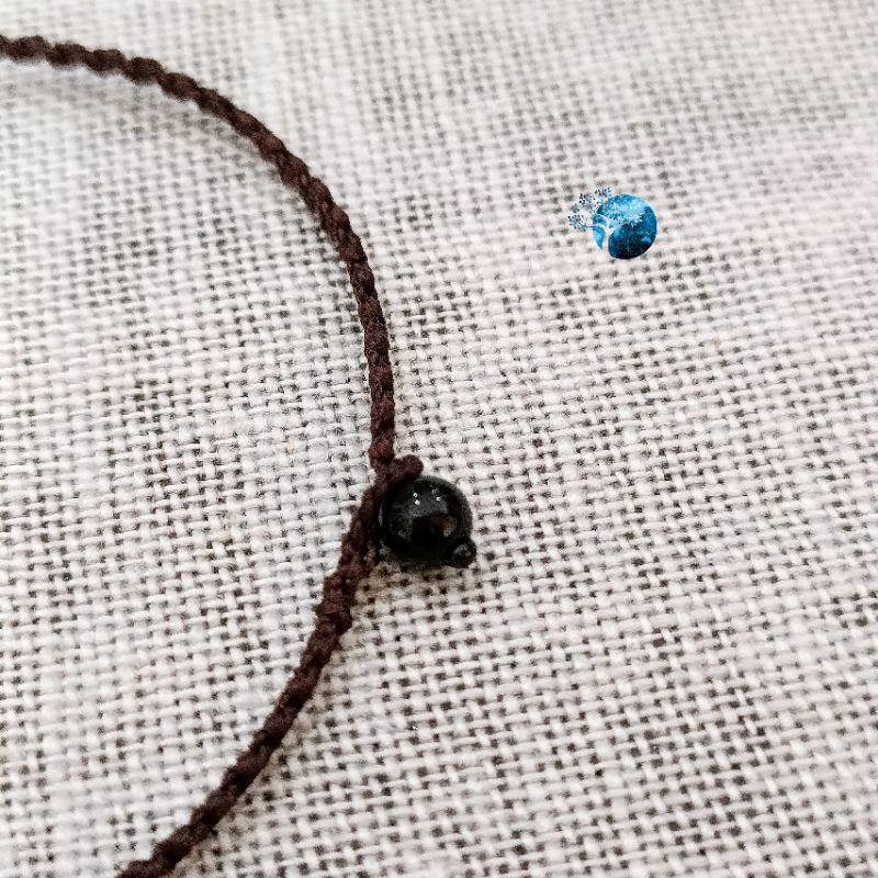 Vòng tay tết dây lu thống đá aventurine cam