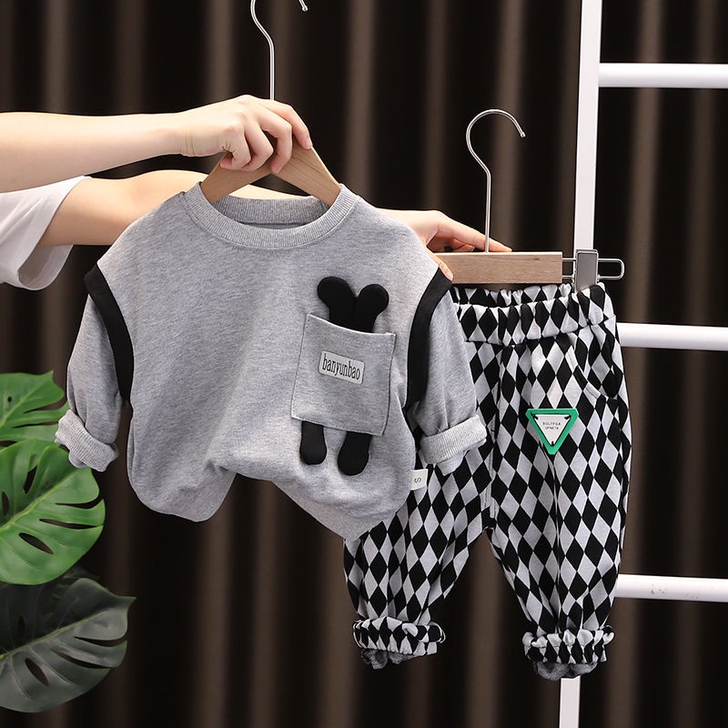 Set Đồ Phối Áo Sweater Thời Trang Mùa Thu 2022 Mới Cho Bé Trai
