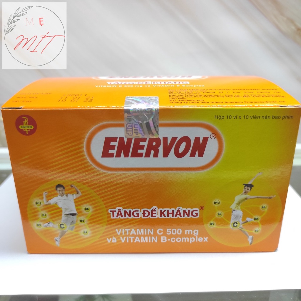 Enervon - Hộp 100 viên - Bổ sung Vitamin C 500 mg và Vitamin B Complex