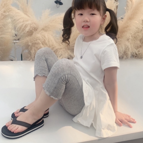 Quần Legging Cotton Co Giãn Thoáng Khí Thời Trang Mùa Hè Cho Bé Gái 2-9 Tuổi