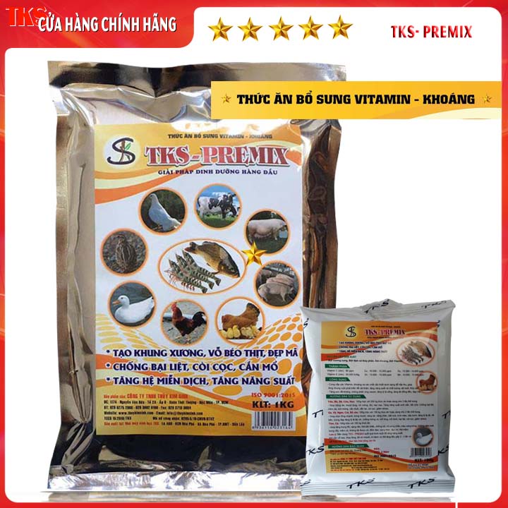 TKS- PREMIX: THỨC ĂN BỔ SUNG VITAMIN VÀ KHOÁNG - Gói 100GR