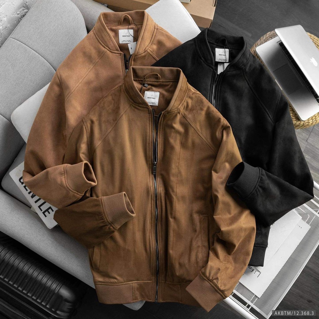Áo khoác nam, áo khoác bomber chất liệu vải da lộn cao cấp, sang trọng 3683