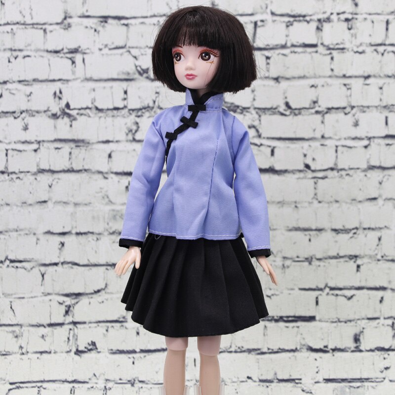 Bộ Trang Phục Hóa Trang Màu Xanh Dương Và Đen Cho Búp Bê Barbie Tỉ Lệ 1 / 6