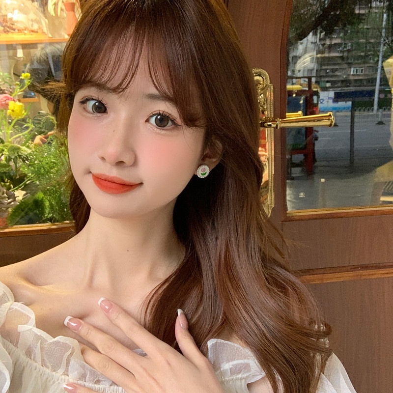 Bông Tai Hình Tròn Đính Ngọc Trai Dễ Thương Thời Trang 2022