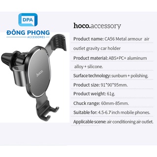 ( KHÔNG HỘP ) Giá Đỡ Điện Thoại Hoco CA56 Plus Kẹp Khe Thông Gió