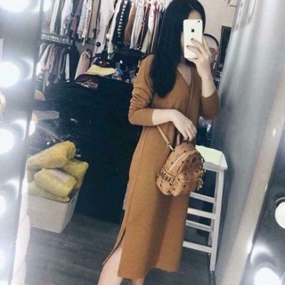 Đầm Suông V Tay Dài Bigsize (Có Ảnh Thật)