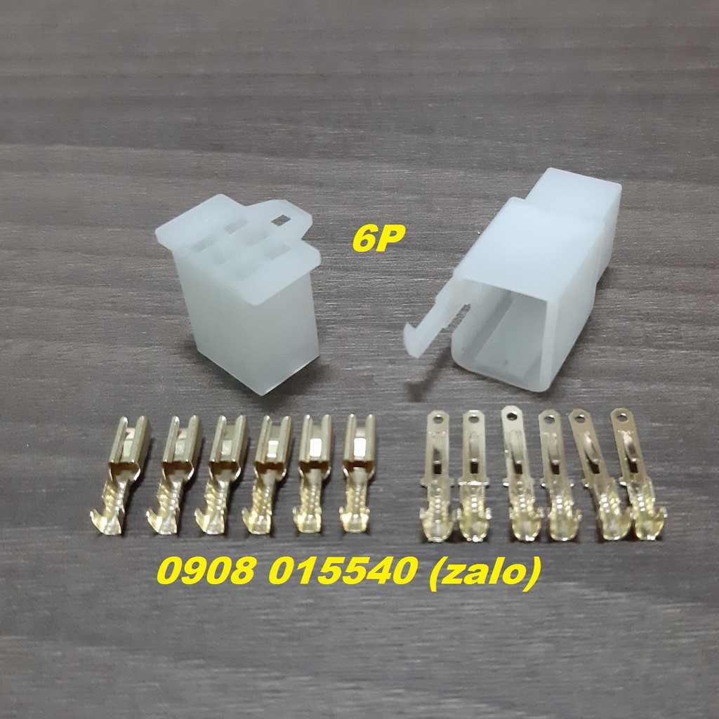 - (10 bộ/ Bịch) Jack nhựa 6P + Cos 2.8
