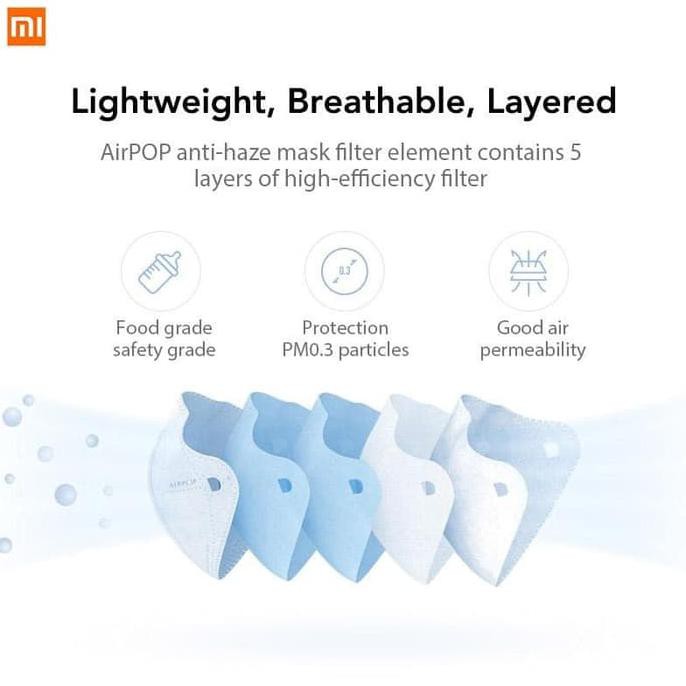 (hàng Mới Về) Khẩu Trang Xiaomi Mijia Airpop Light 360 Air Wear Pm2.5 Màu Đen Cho Người Đi Xe Mô Tô