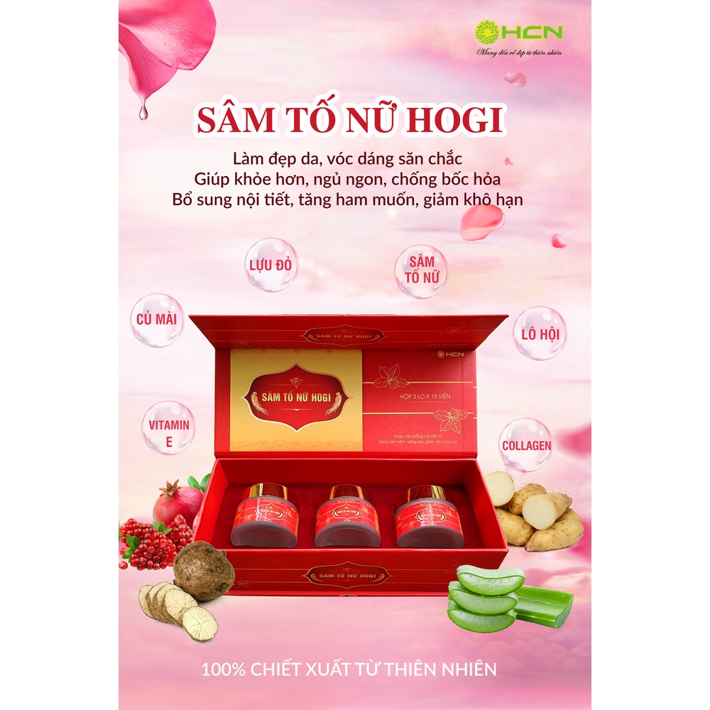 Sâm tố nữ HOGI tăng cường nội tiết tố nữ, đẹp da mờ nám - DT071