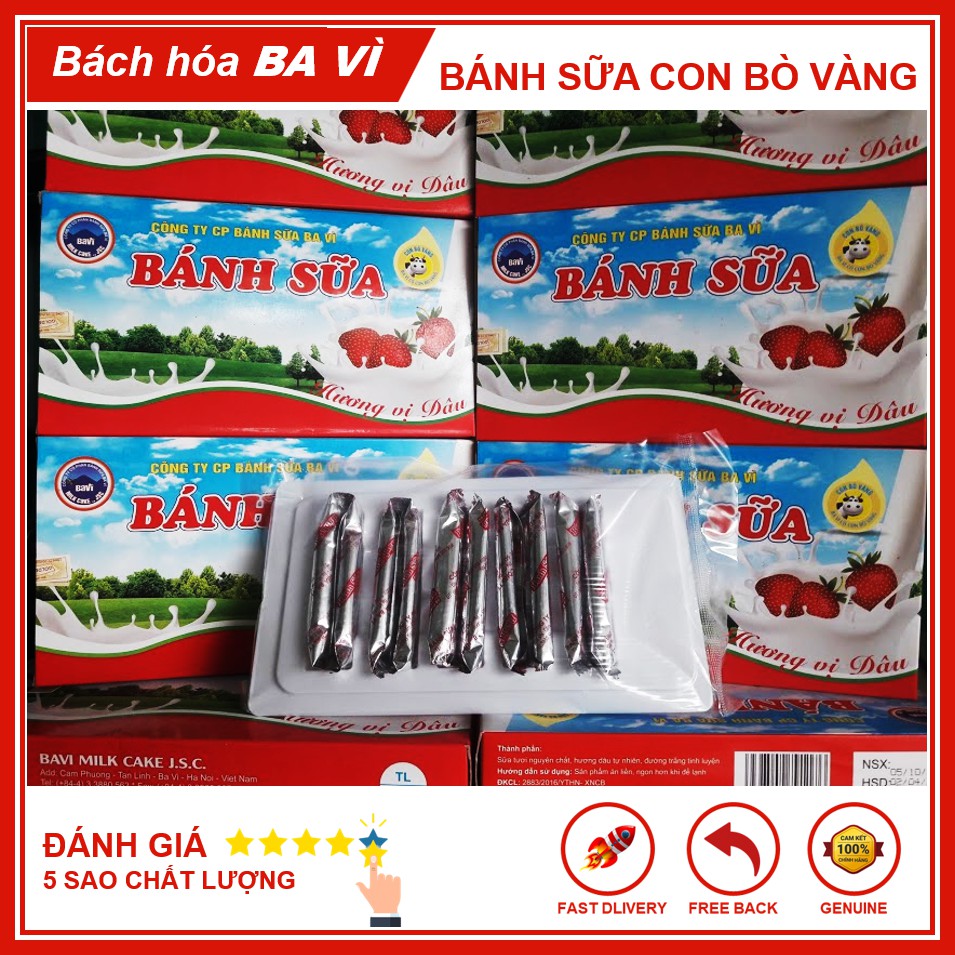 Bánh Sữa Hương Dâu Con Bò Vàng Ba Vì 170g