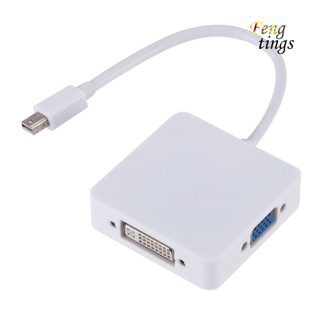 【FT】3in1 Mini Display Port DP to DVI VGA HDMI-compatible Adapter Cable for MacBook Thunderbolt