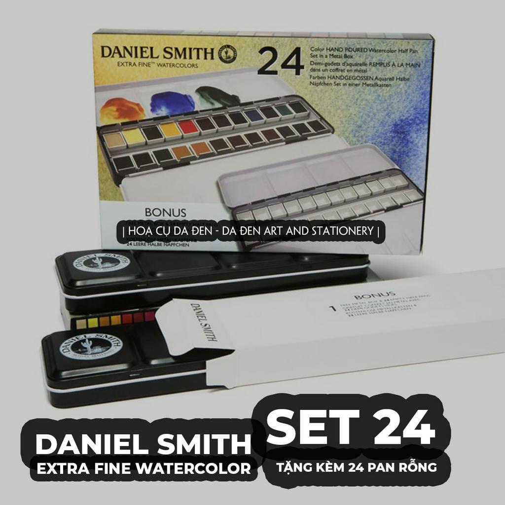 [DA ĐEN] Set 24 màu Nước nén Daniel Smith - Tặng kèm 24 Half Pans