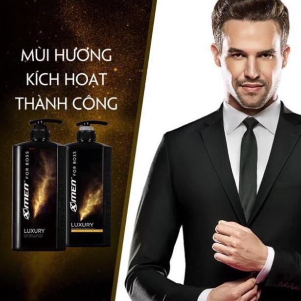 Combo Dầu gội X-Men For Boss Gold Luxury nước hoa nước hoa 650g và sữa tắm 650g(mầu vàng)