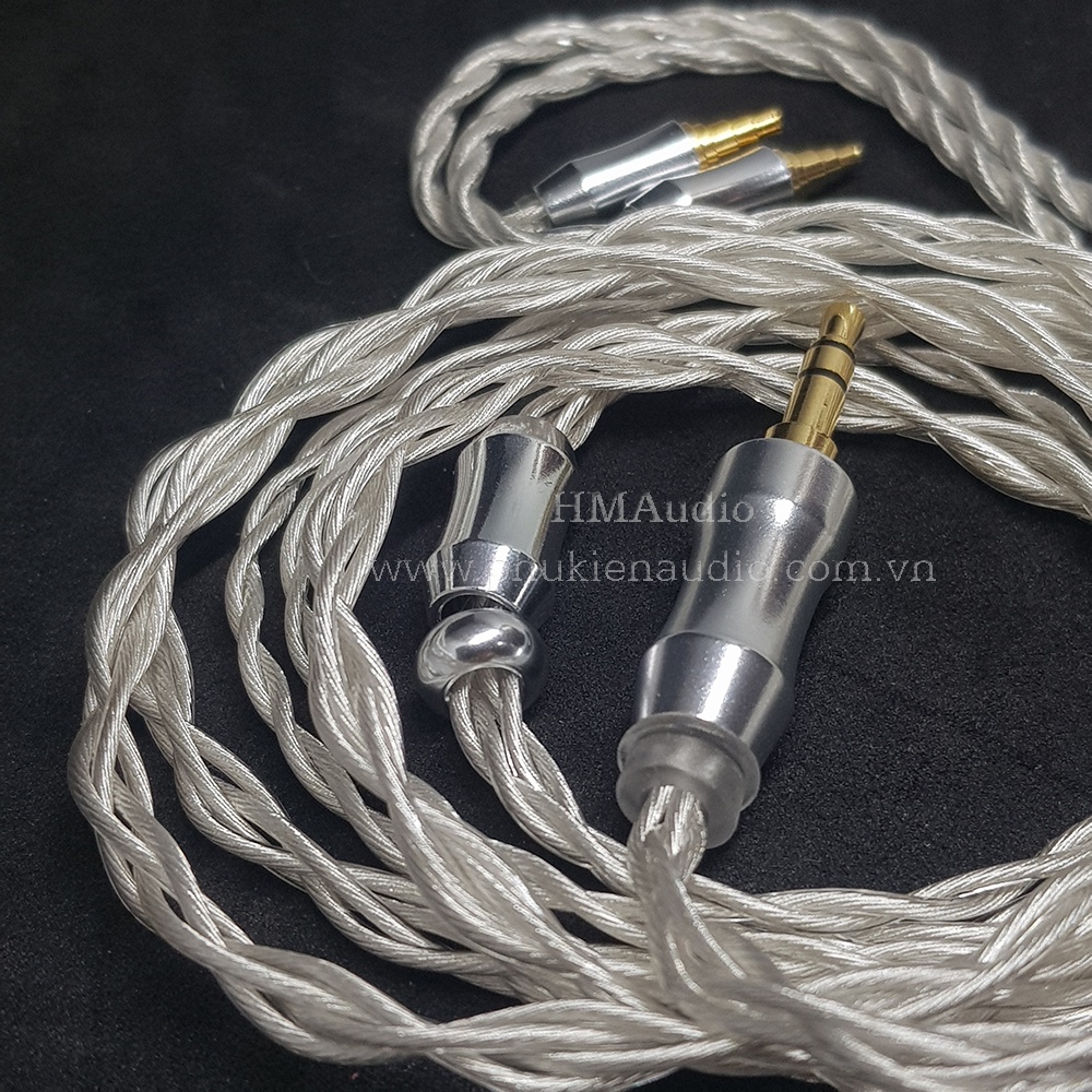 Dây tai nghe đồng mạ bạc OFC 1.2mm tết 4 - Sennheiser IE40 Pro