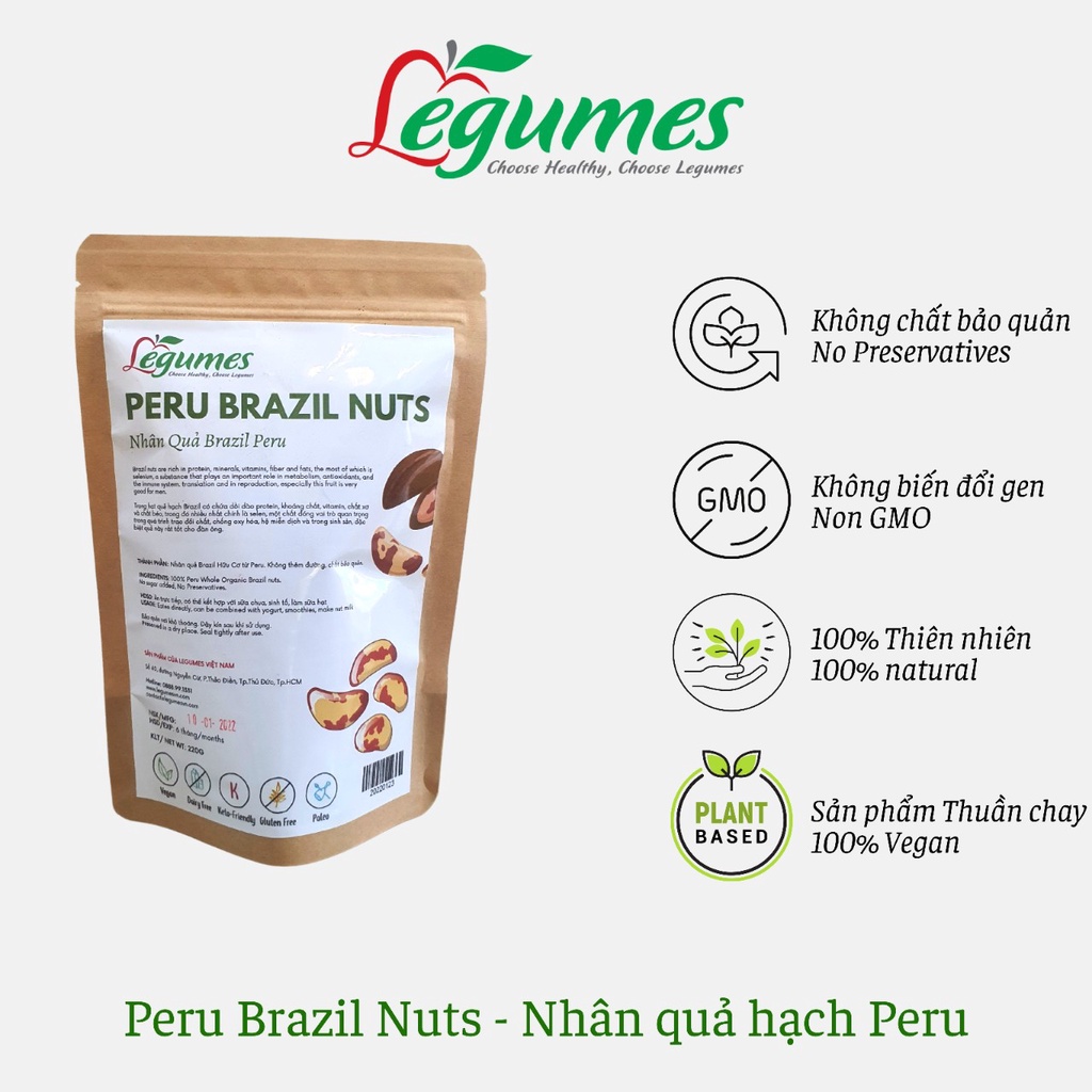 Nhân quả hạch không vỏ - Brazil Nuts - Légumes Việt Nam