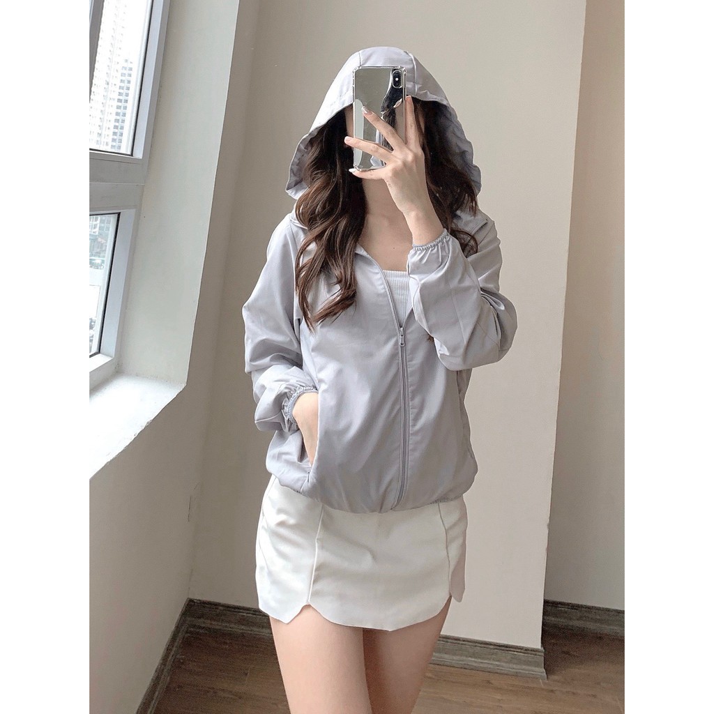 Áo gió nữ GU xuất Nhật dư xịn, loại dày-TANU50