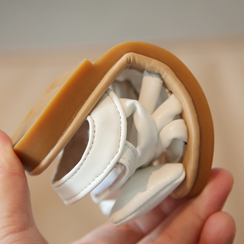 Sandal Da Mềm Chống Trượt Đính Nơ Xinh Xắn Cho Bé Gái 2-8 Tuổi