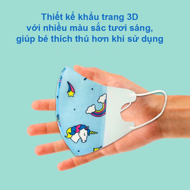 Khẩu trang cho bé, Set 10 khẩu trang bé trai và bé gái nhiều họa tiết 0-12 tuổi bảo vệ đường hô hấp Baby-S – SM017