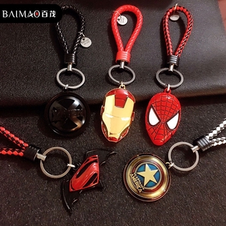 Avengers Keychain Mặt nạ Iron Man Captain America Khiên X-Men Keychain Xe trang trí