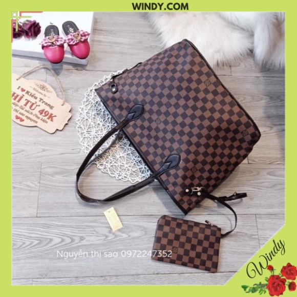 Túi Xách Nữ Công Sở LV To Đựng Vừa A4 Laptop Tặng Kèm Ví WD20225 windy.com