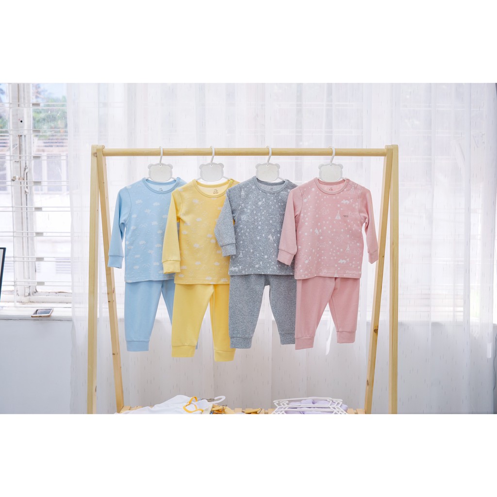 Sale Nous Bộ Quần Áo Cài Vai Dài 4 màu ( Size 9-12m đến 18-24m )