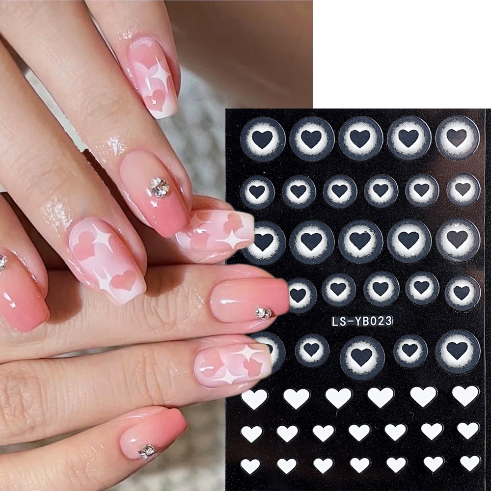 Miếng Dán Trang Trí Móng Tay 3D Hình Trái Tim Xinh Xắn