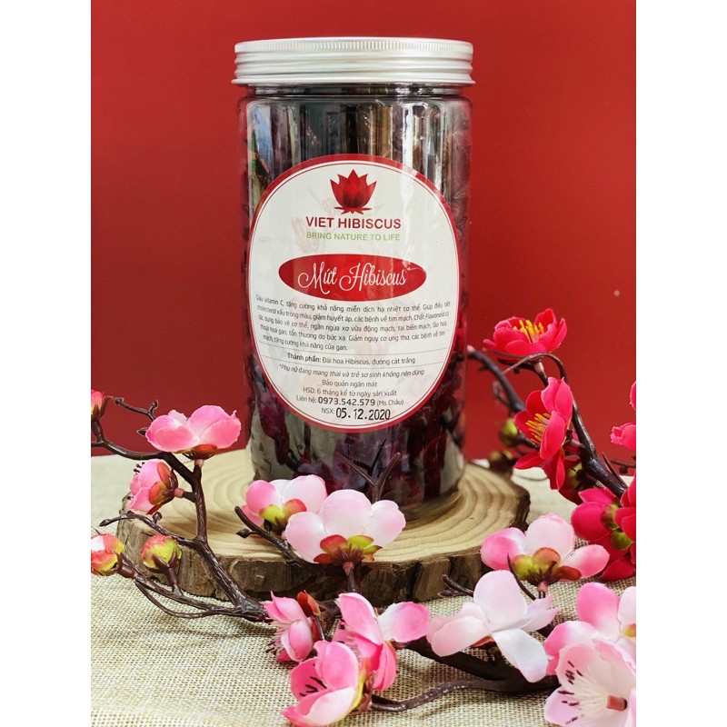 Mứt hoa Atiso đỏ (hibiscus, bụp giấm, hoa hồng) cực giòn