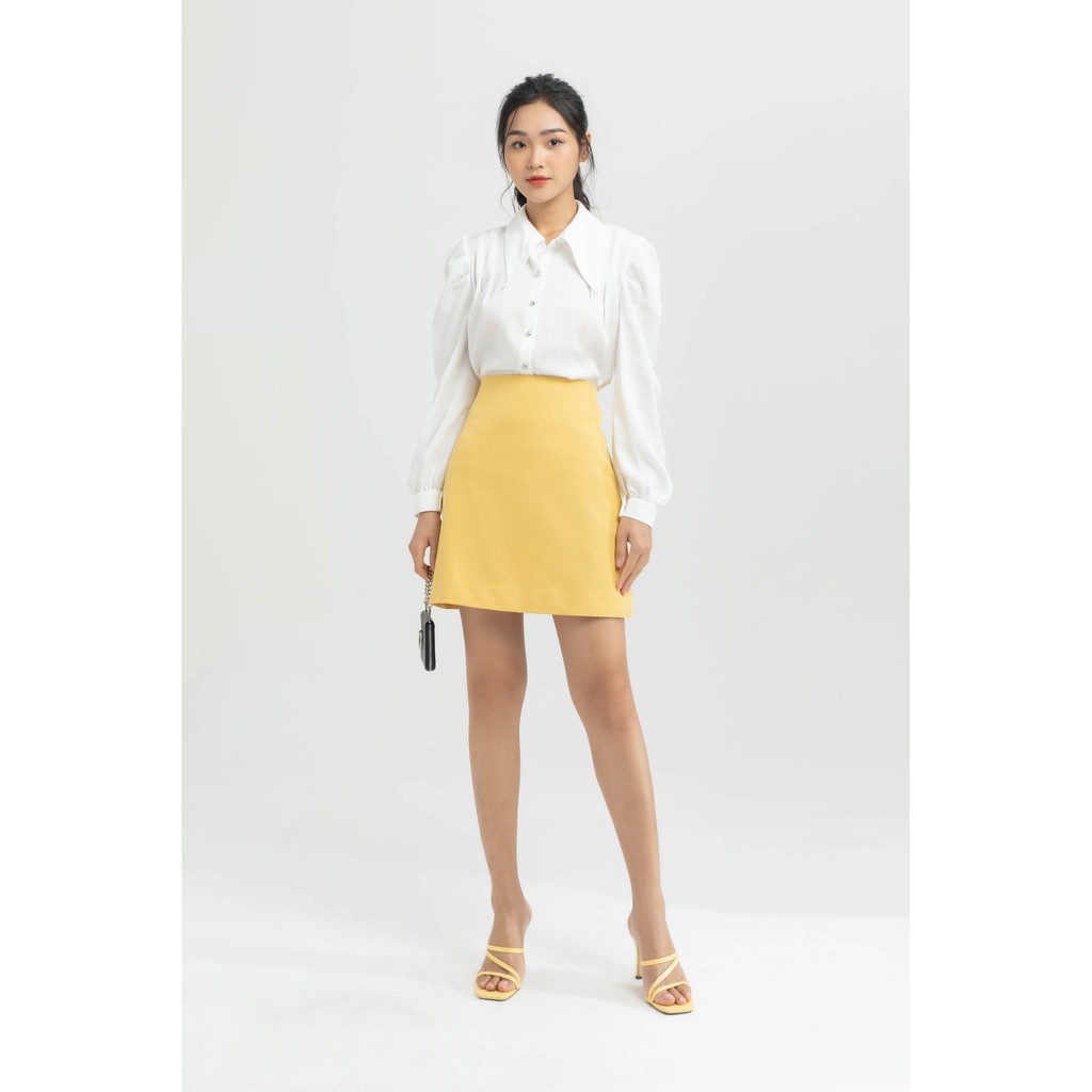 Áo sơ mi cổ cách điệu nữ IVY moda MS 17B8208