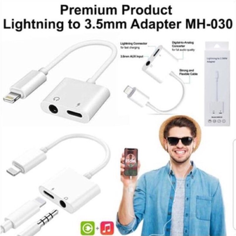 Jack Chia Cổng Lightning Sang Sạc và Tai Nghe Cho iP 7 đến 12promax [BẢO HÀNH 12 THÁNG] Rắc Chuyển Đổi - Cáp Chuyển Đổi